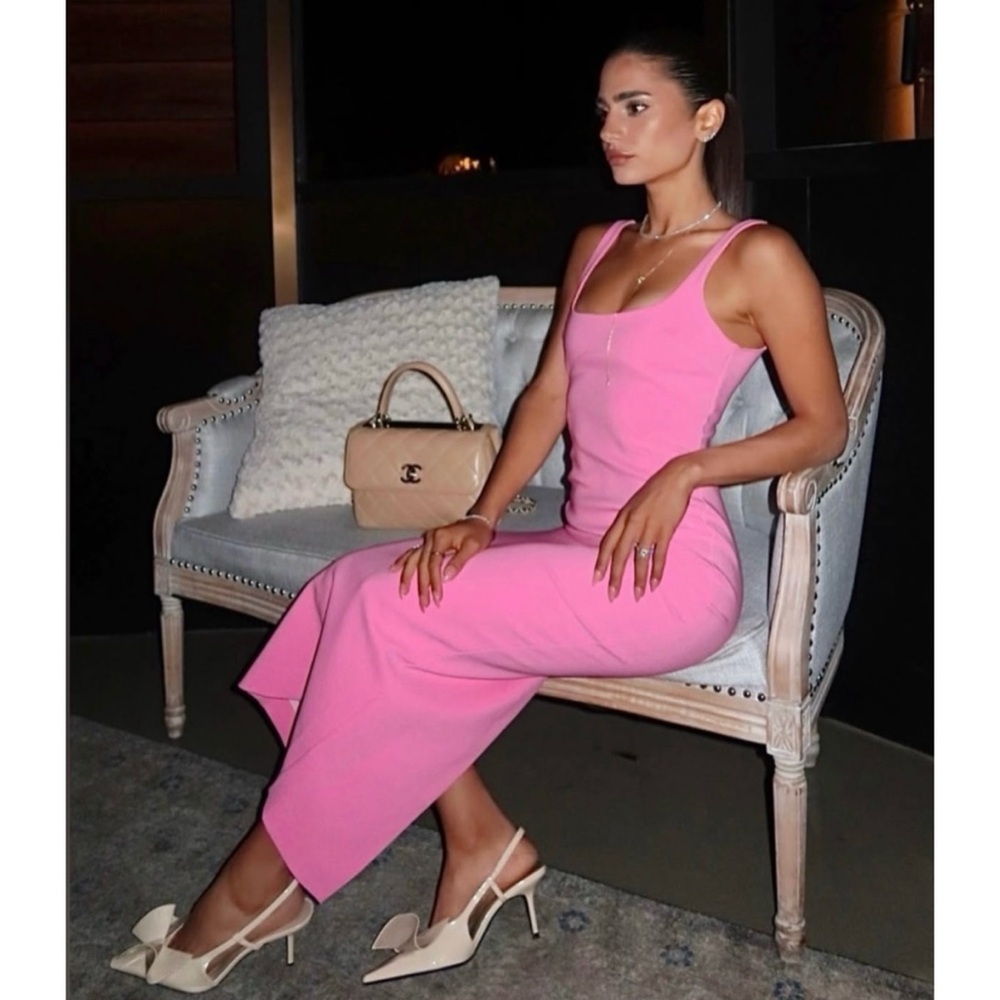 Zara Bubblegum Pink Tailored Fitted Midi Sheath Pencil Dress Women’s Size M